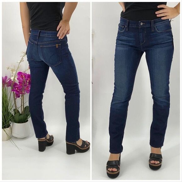 Joe's Flawless NWT Skinny Stretch Cuff Crop Women's 26 Blue Jeans - Picture 1 of 13